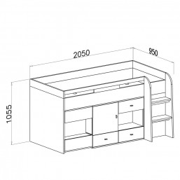 Łóżko piętrowe Mobi MO21 z materacem